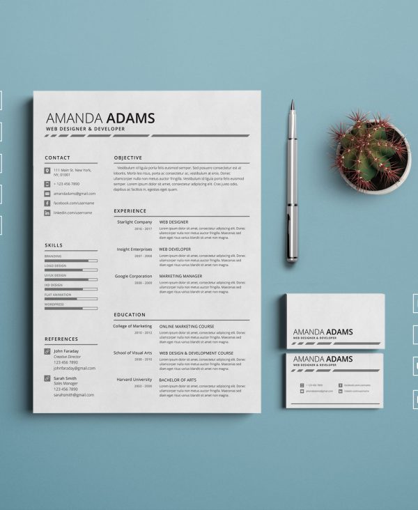 One Page Resume Template